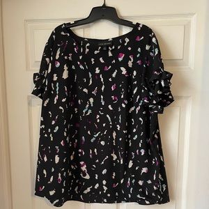 Short ruffle sleeve blouse from Lane Bryant, size 22.